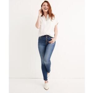 Madewell 10" High-Rise Skinny Crop Jeans in Rosecliff Wash Size 24